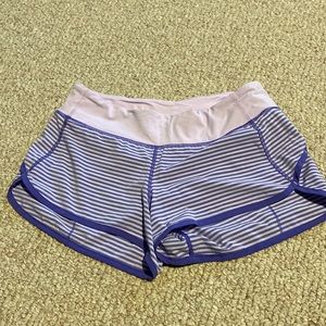 Lululemon Purple striped shorts size 6